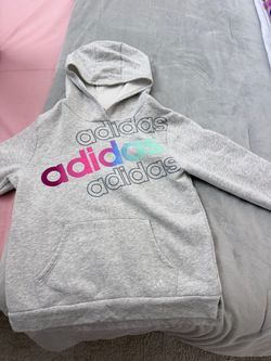 Adidas Girls Gray Pullover Hoodie