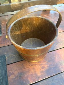 Antique wood bucket