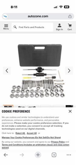 Tap and Die Set with Carrying Case