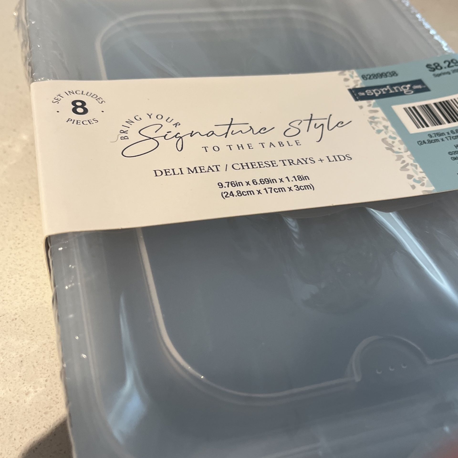 Brand New eight piece Trays With Lids To Store Your Meat In The Fridge Or Your Cheeses Or Whatever You Want