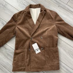 New Zara corduroy jacket Men M Size Oversize fit  Runs big 