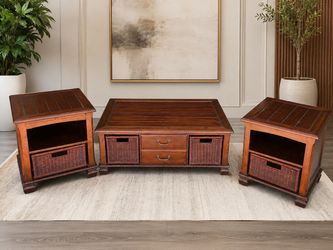 3-Piece Wood Coffee and End Table Set