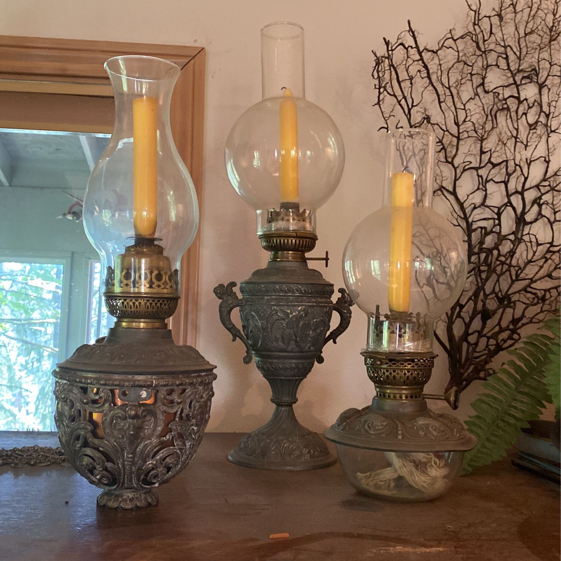 Antique Hurricane Oil Lamps