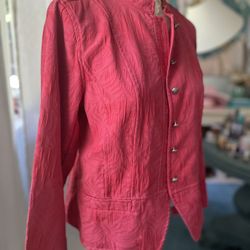 Womens Christopher and Banks Coral Textured Blazer  Size medium