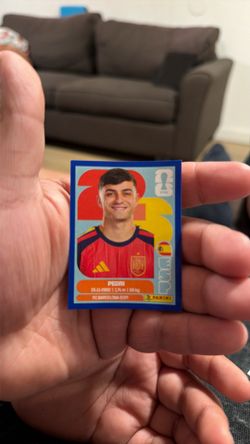 Blue border Pedri Panini sticker