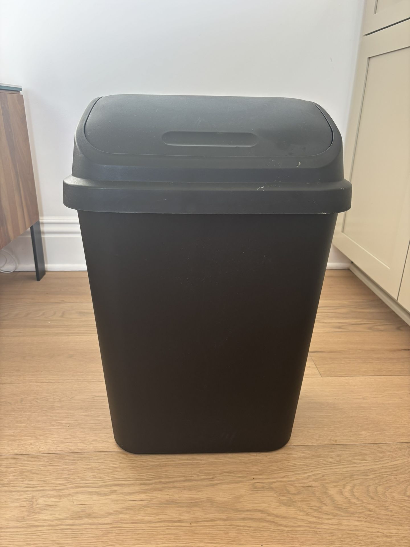 Black Large Plastic Trash Bin