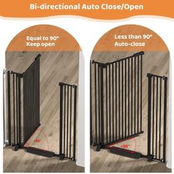  Extra Tall Cat Gate for Doorways, 75 cm x 6cm x 133cmAuto Close Durable Cat Gate Indoor for Stairs, Doorways and Hallways, No Drilling Pressure Mount