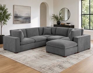 Thomasville Lowell 6-Piece Modular Sectional – Dark Gray