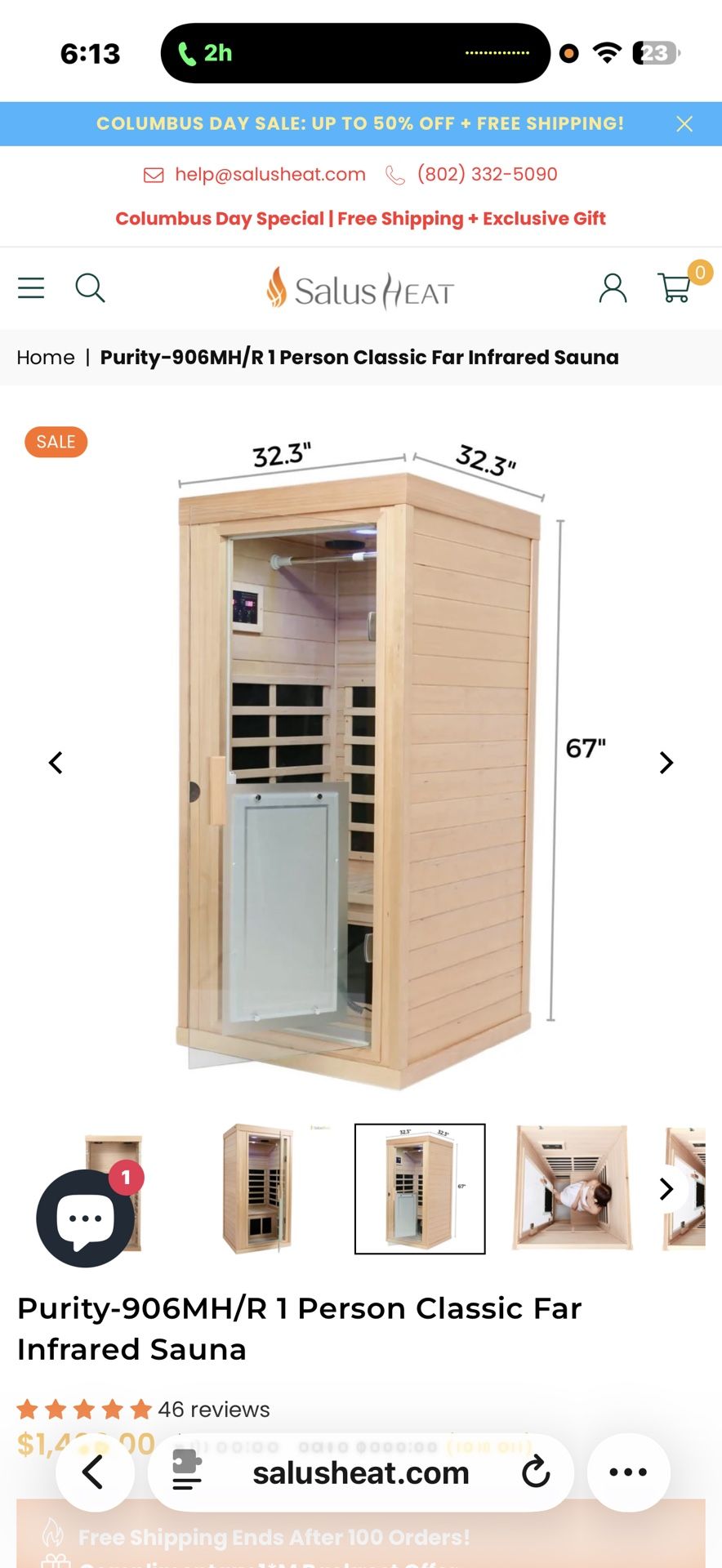 One Person Far Infrared Sauna