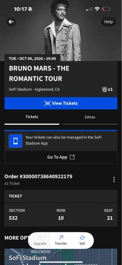 Bruno Mars concerts tickets 2 for $300
