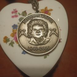 Commemorative medal or key chain featuring the name Margaret Dalton for sale.