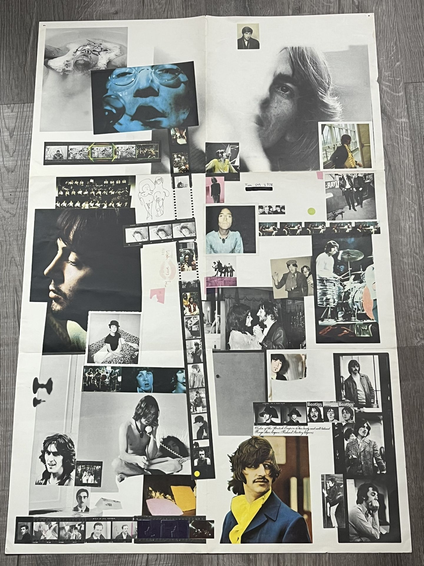 The Beatles White Album Insert Poster/Lyrics Sheet 1968 Original 22x34