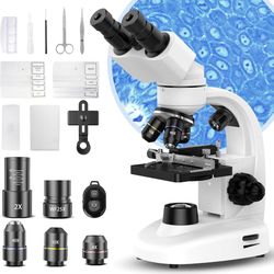 Brand New 40X–2000X Binocular Microscope – Science Lab Kit for Kids & Adults