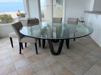 Glass dining table