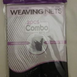 Magic Collection No. 22402, Black Deluxe Invisible Weaving Nets 2pc, NEW

