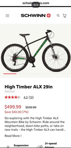 Schwinn Bike MTB High Timber ALX 29er inch Like New