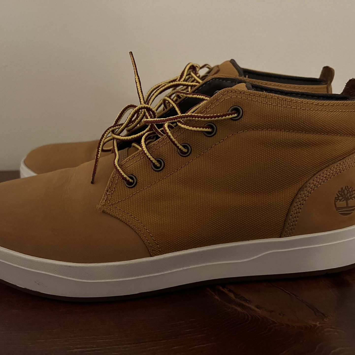 Timberland Davis Square Chukka Mens Wheat Nubuck Canvas Boots‎ A1OI3 Size 10.5 Men main image 2