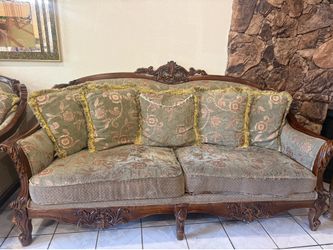 3 piece Brown/ sage green couches