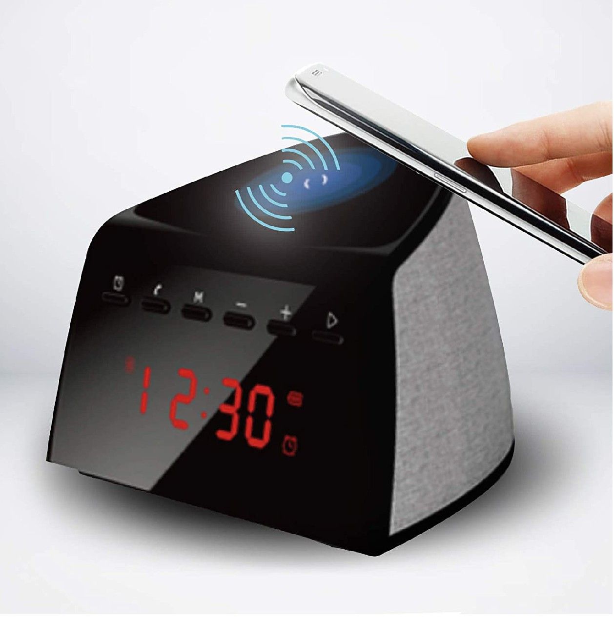 Qi Wireless Charging Alarm Clock Bluetooth Speaker with FM Radi