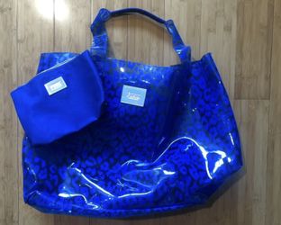 Victoria's Secret PINK Beach Tote Bags Orange Blue 2x