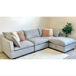 Brand New Grey L Shape Corner Sectional Couch W Cushions 