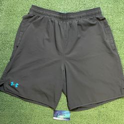 Under Armour qualifier grey and blue shorts
