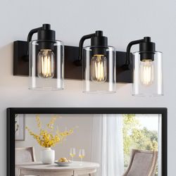 Ablwigh 3-Light Vanity Light Fixture - Matte Black - NEW Sealed