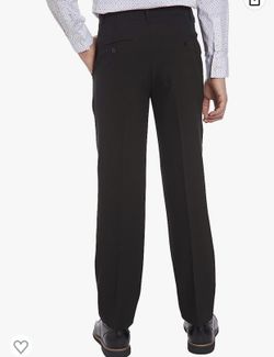 Calvin Klein Boys' Flat-Front Bi-Stretch Dress Pant, Straight Leg Fit, Belt Loops & Front Pockets
