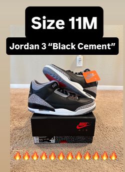 Nike Air Jordan 3 Retro “Black Cement” Size 11M
