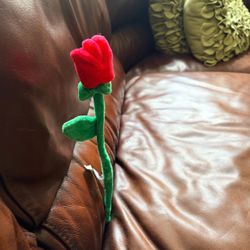 Soft Plush bendable flower red rose