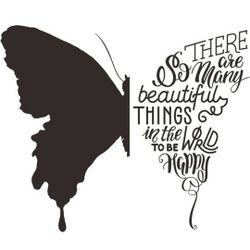 Butterfly Wall Decals for Living Room, Family Art Lettering Wall Mural Stickers with 12 Pieces 3D Butterfly, Inspirational Wall Decals for Living Room