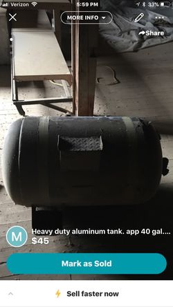 Aluminum 40 gal tank