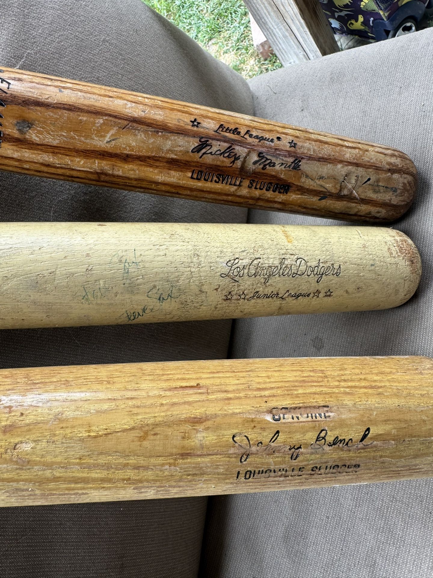 Vintage Mickey Mantle Johnny Bench Steve Sax Dodgers Yankees Reds Wood Bats MLB