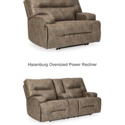 Power Reclining Loveseat & Oversized Chair