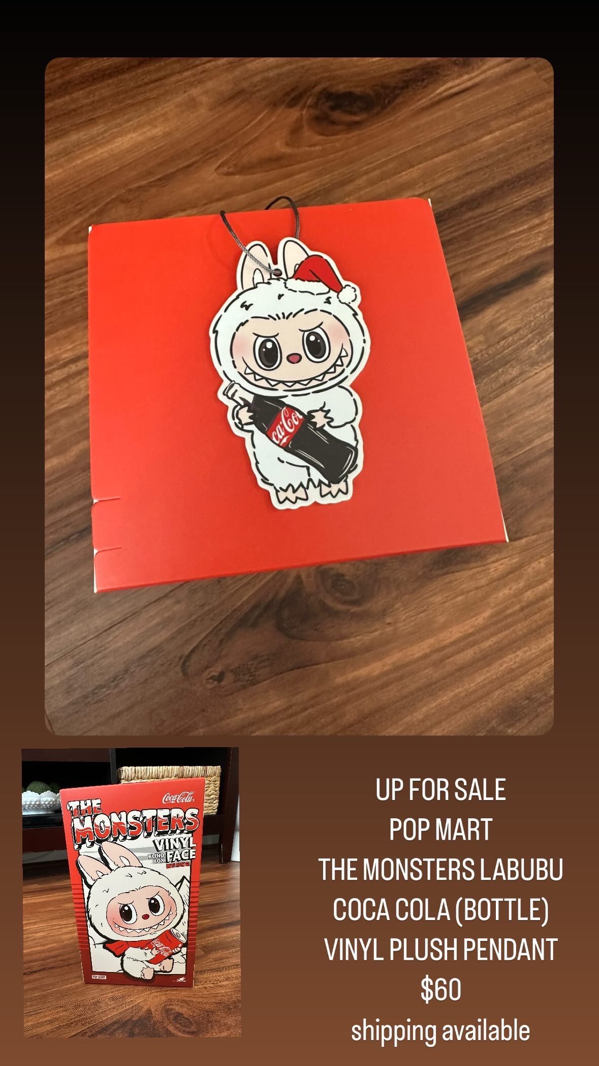 POP MART THE MONSTERS LABUBU COCA COLA (BOTTLE) VINYL PLUSH PENDANT ✨AUTHENTIC✨