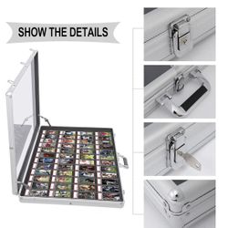 Aluminum Glass Display Case for Trading Cards New 34x22x3