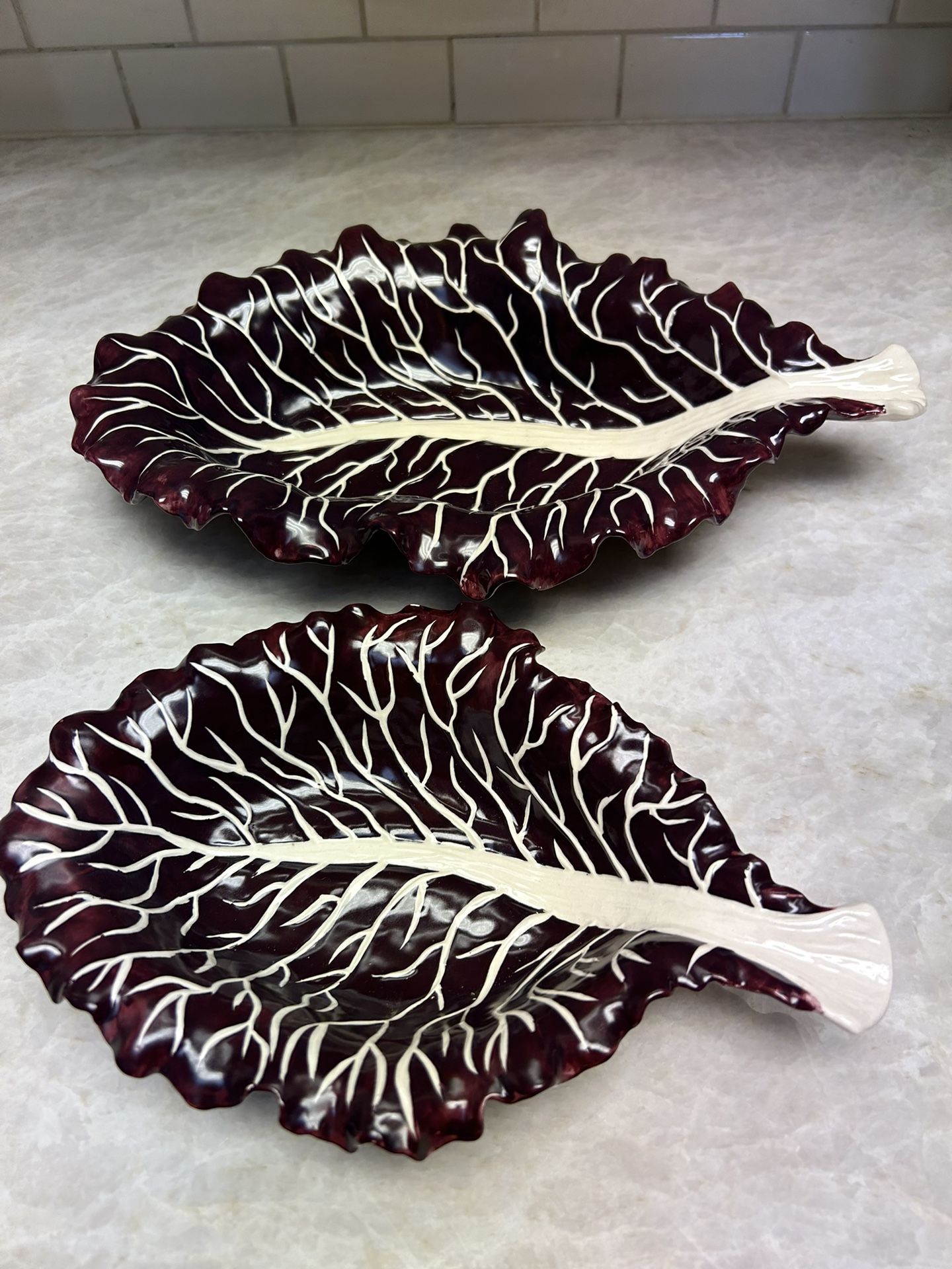 Red Cabbage Majolica Plates