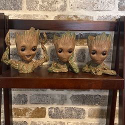 Set Of Three Baby Groot Plant Holders 