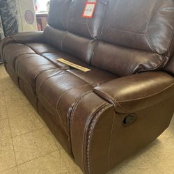 Reclining chair and reclining sofa two-piece group for $1600 Faix leather
