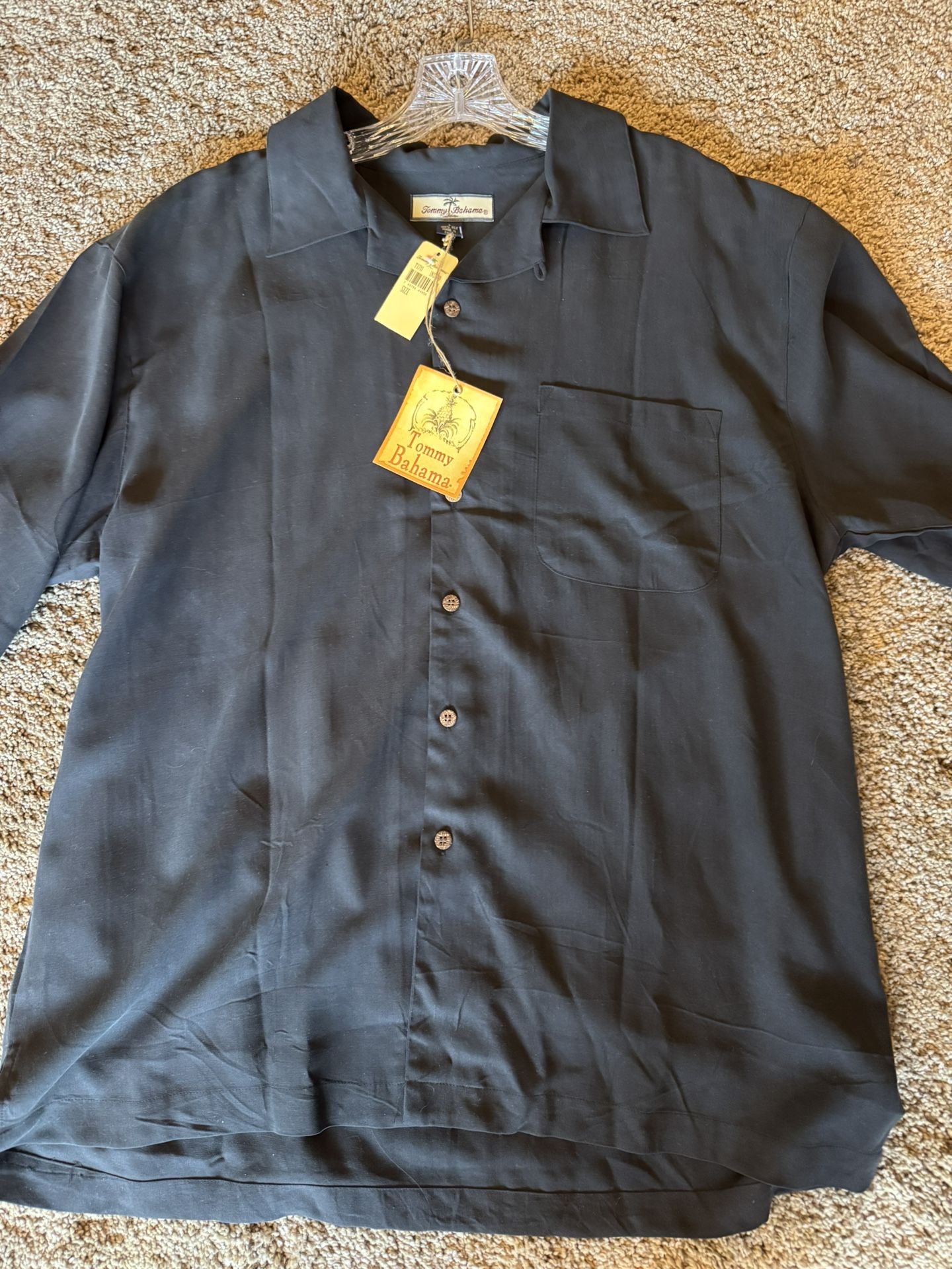 Black, Silk, Brand New, Harley Davidson, Tommy Bahama Button Down Shirt