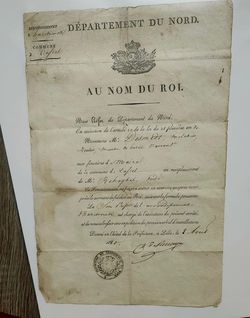 1820 Cassel, France decree Document for a new Mayor