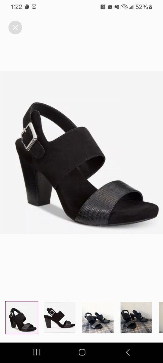 Giani Bernini F0115 Women’s Black Heels Size 6.5 — Used, Man-Made Upper, Round Toe, Block Heel