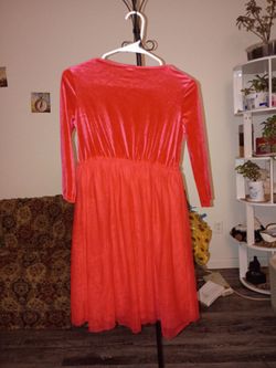 Red Velvet Long Sleeve Mini Dress