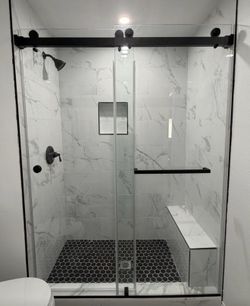 Frameless Double Slider Shower Door
