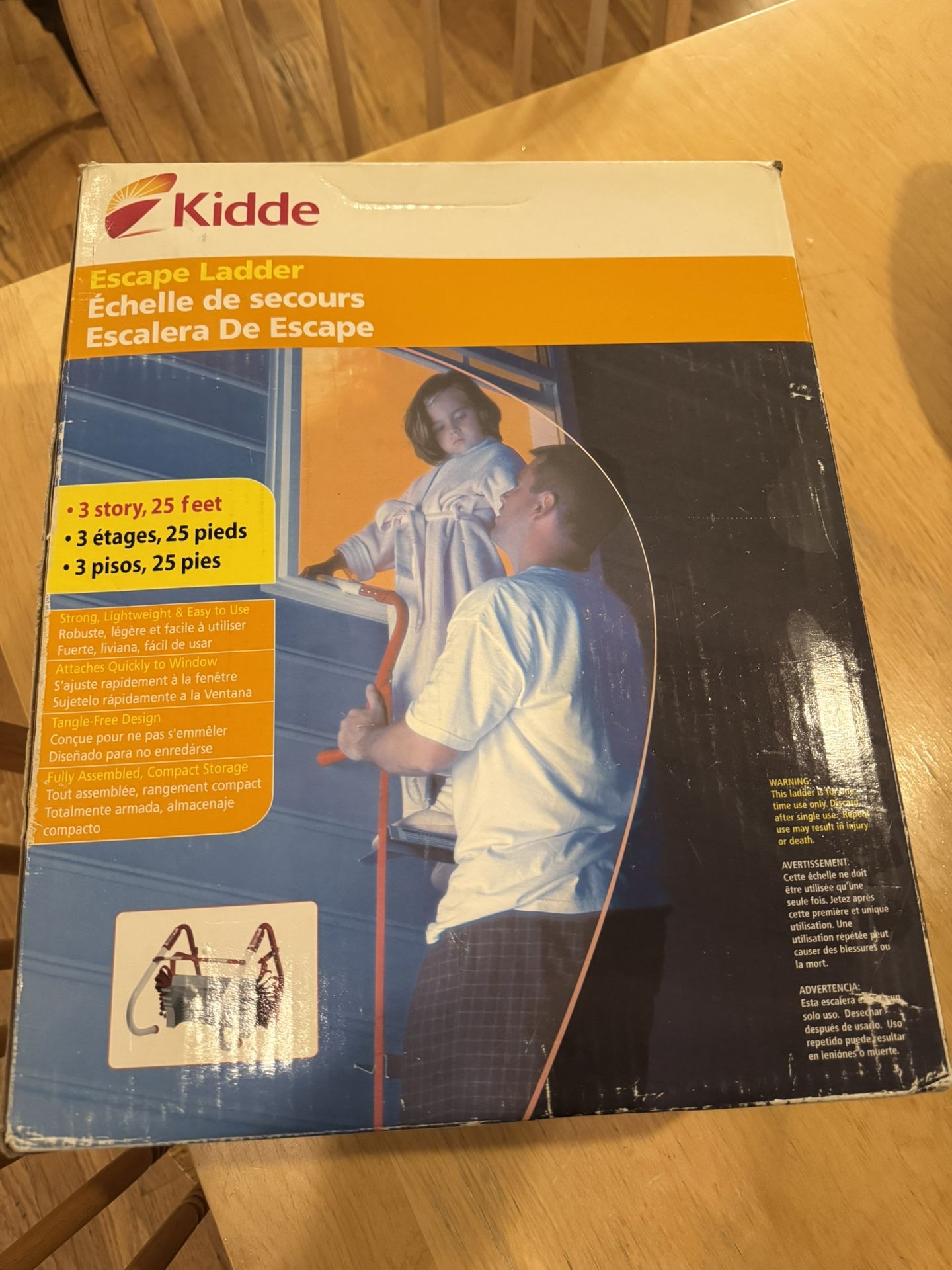 Kidde Fire Escape Ladder, 3-Story, 25 ft. Long NEW