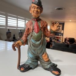 Vintage Irene Smith 1963 Rare Hobo Clown 16 Inch Statue In Great Condition Has A Hole In The Bottom Of Foot Which Bears No Discount This Is Great!!!