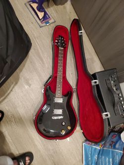 Black Electric Guitar with Hard Case