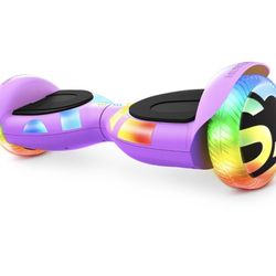 New in box Hoverboard Weight Limit 220 Lb. 12 Purple Lava LED technology, Light-Up Deck, Illuminated Rims Tires, 500-Watt Motor Top Speed of 10 MPH 10