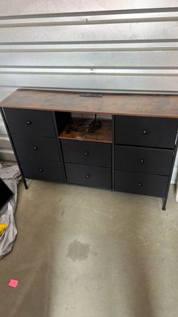 8 Drawer Fabric Dresser with LED lights