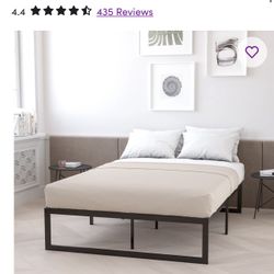 King Size Tabares 14 Inch Metal Platform Bed Frame/Steel Slat Support/No Box Spring Needed